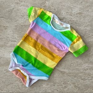 Bright Pastel Striped Ringer Tee Onesie from Joonbird